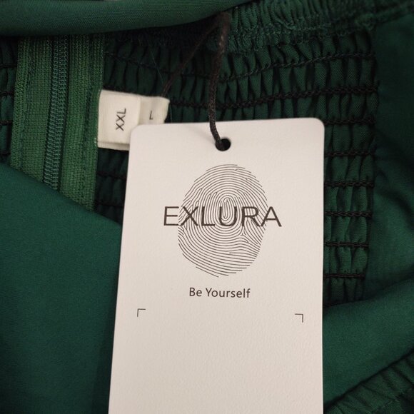 Exlura Green Peasant Mini Dress, Size XXL, NWT - Picture 8 of 8